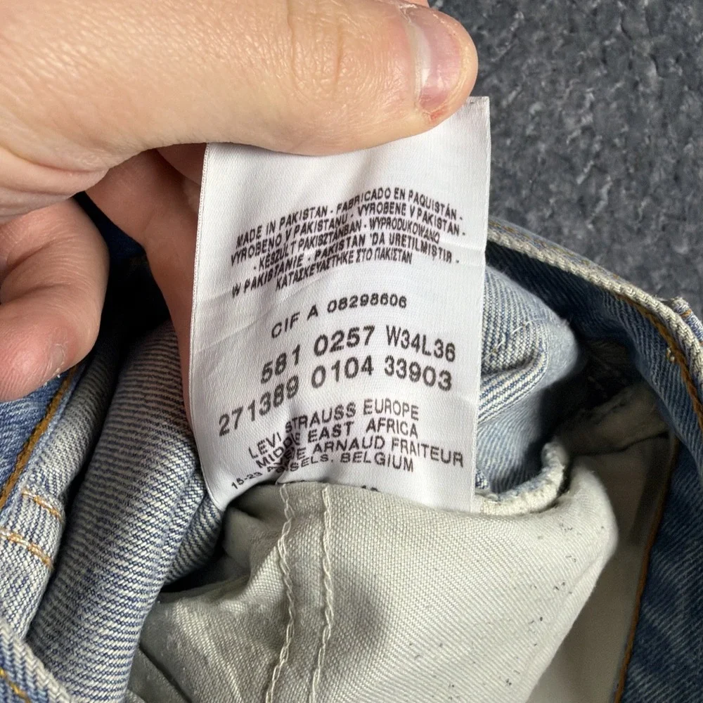 VTG Levis 581 Regular Straight Fit Red Tab‎ Denim Jeans W34 L36